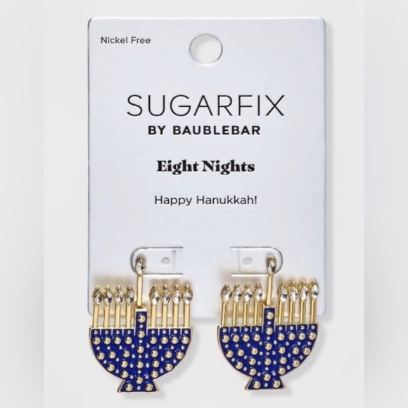 NIP BAUBLEBAR SUGARFIX EIGHT NIGHTS HANUKKAH MENORAH EARRINGS - Picture 1 of 5